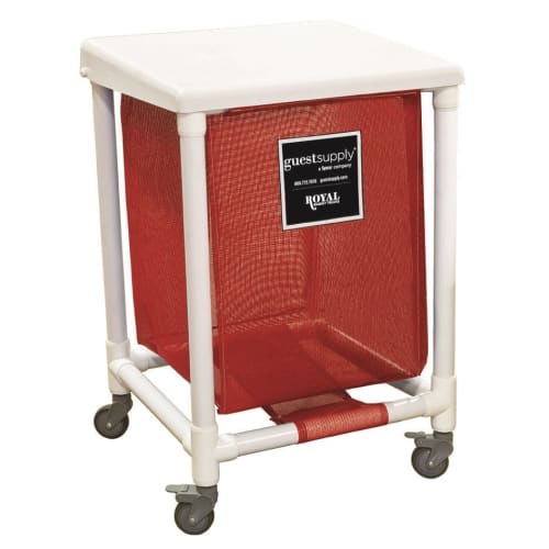 Cesta de PVC Royal Basket de 24 galones, individual sin pedal, malla roja